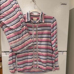 Kate Spade Striped Pajama Set S